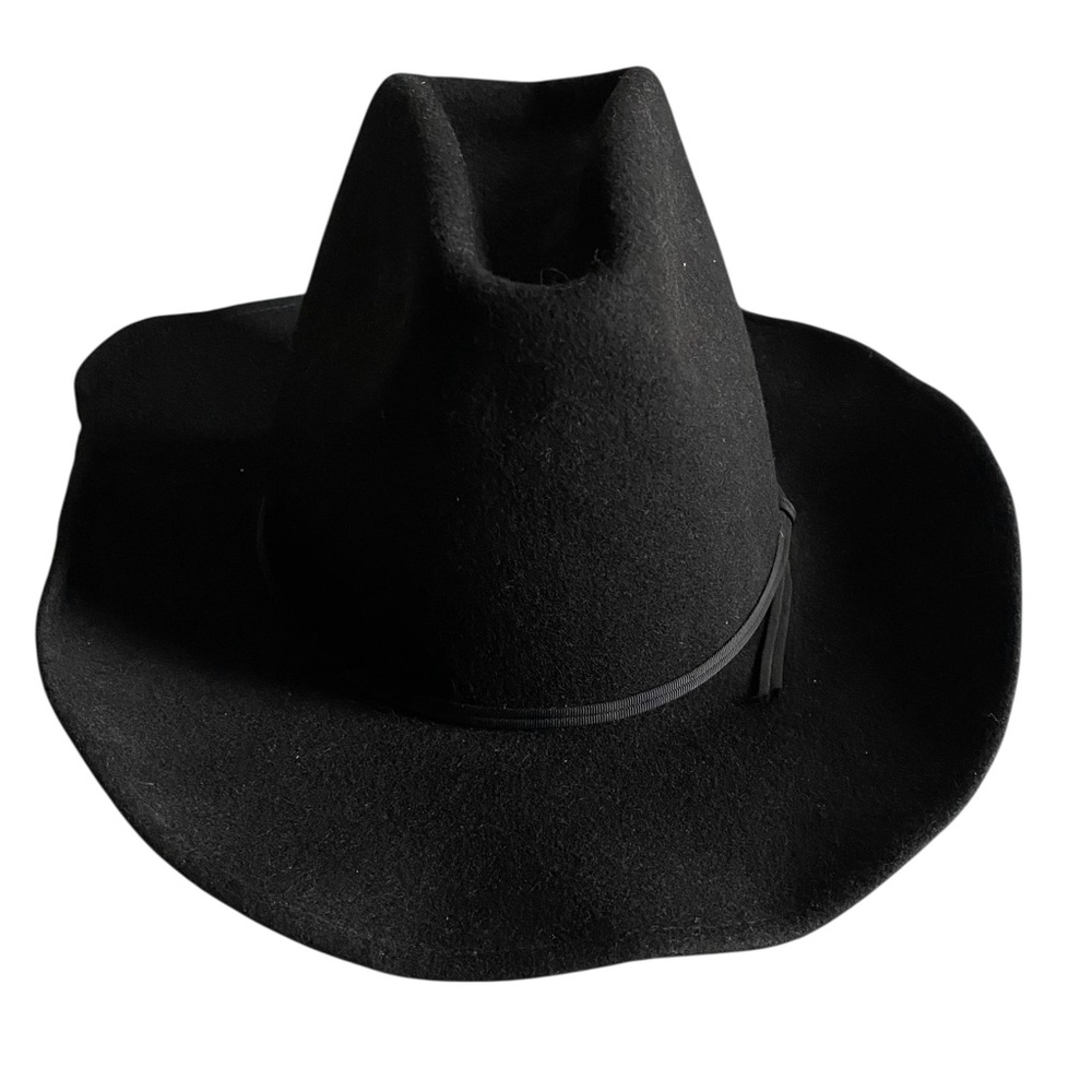 Rockmount Ranch Wear Black Wool  Cowgirl Cowboy Hat 20” XS/S